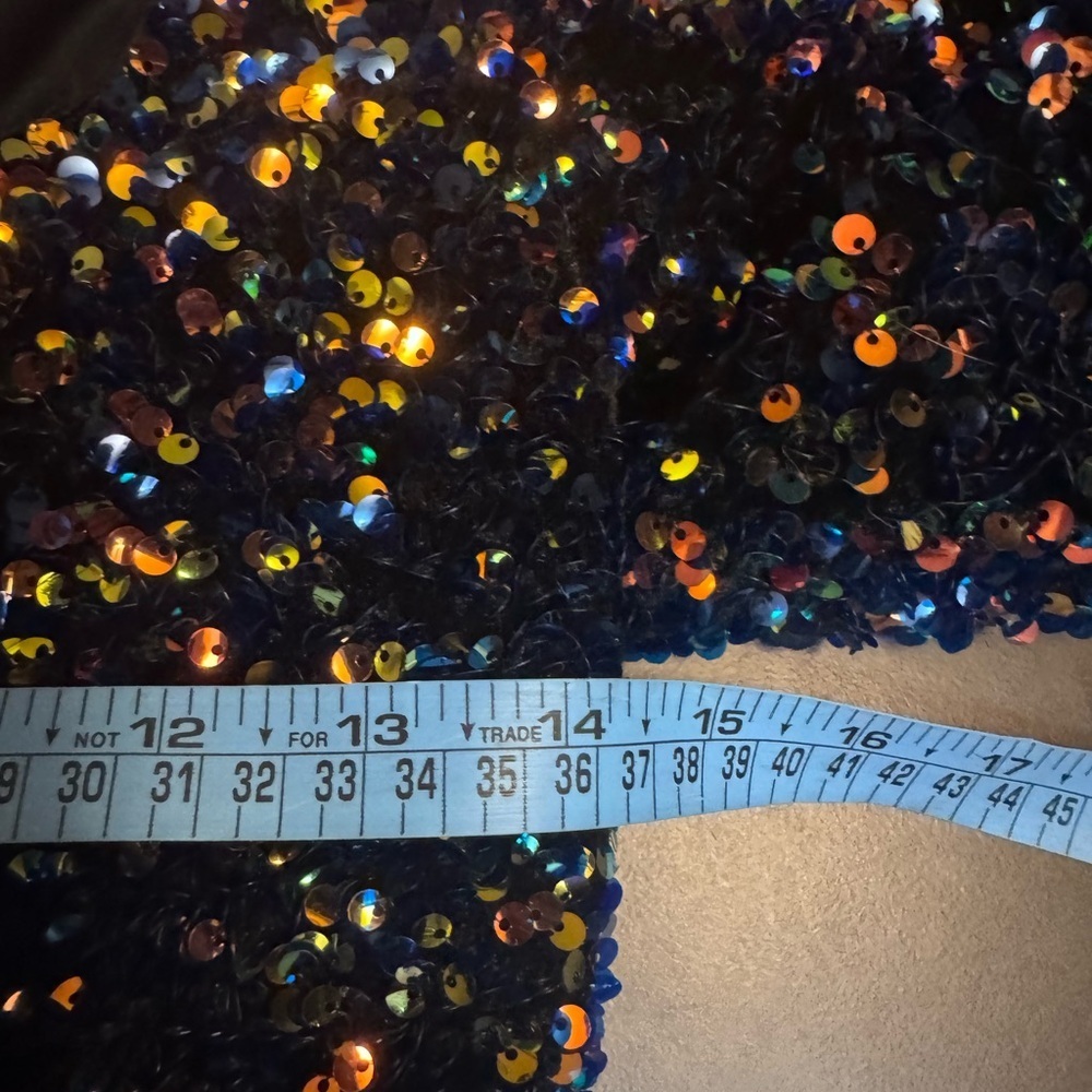 ZARA Sequined Party Bodycon Mini Dress Multicolor Glam Sexy Party Sparkly SZ SM - Picture 10 of 17